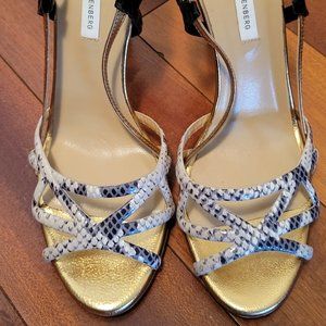 DVF faux snakeskin strappy stilettos size 9